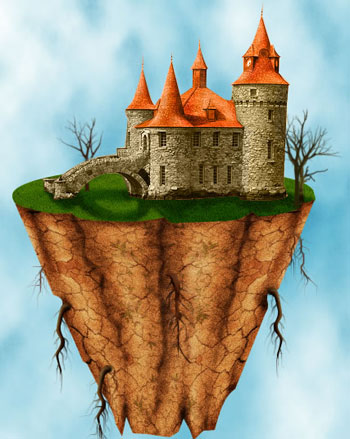 Коллаж «Парящий остров» Коллаж «Парящий остров»