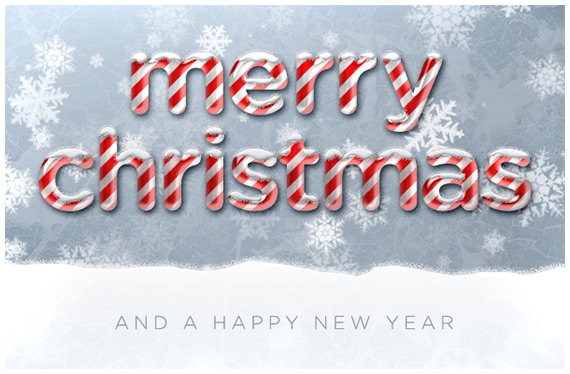 Снег на буквах, Snow Covered Candy Cane Text Effect Снег на буквах, Snow Covered Candy Cane Text Effect